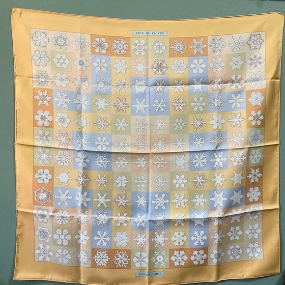 Hermes Carre Silk Scarf "Feux de l'Hiver" by Christiane Vauzelles 90cm NWT/Box - Picture 2 of 16